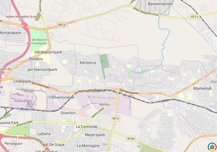 Map location of Mamelodi Sun Valley